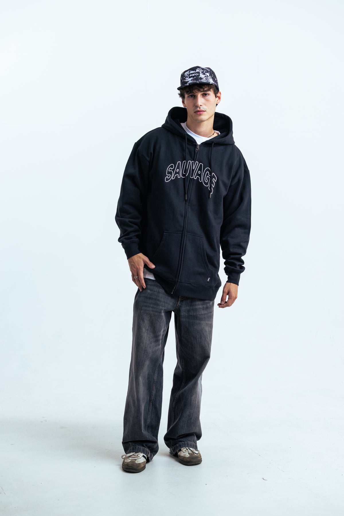 HOODIE SAUVAGE ZIP BLACK