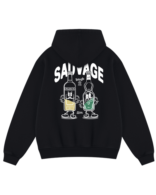 HOODIE SAUVAGE ZIP BLACK