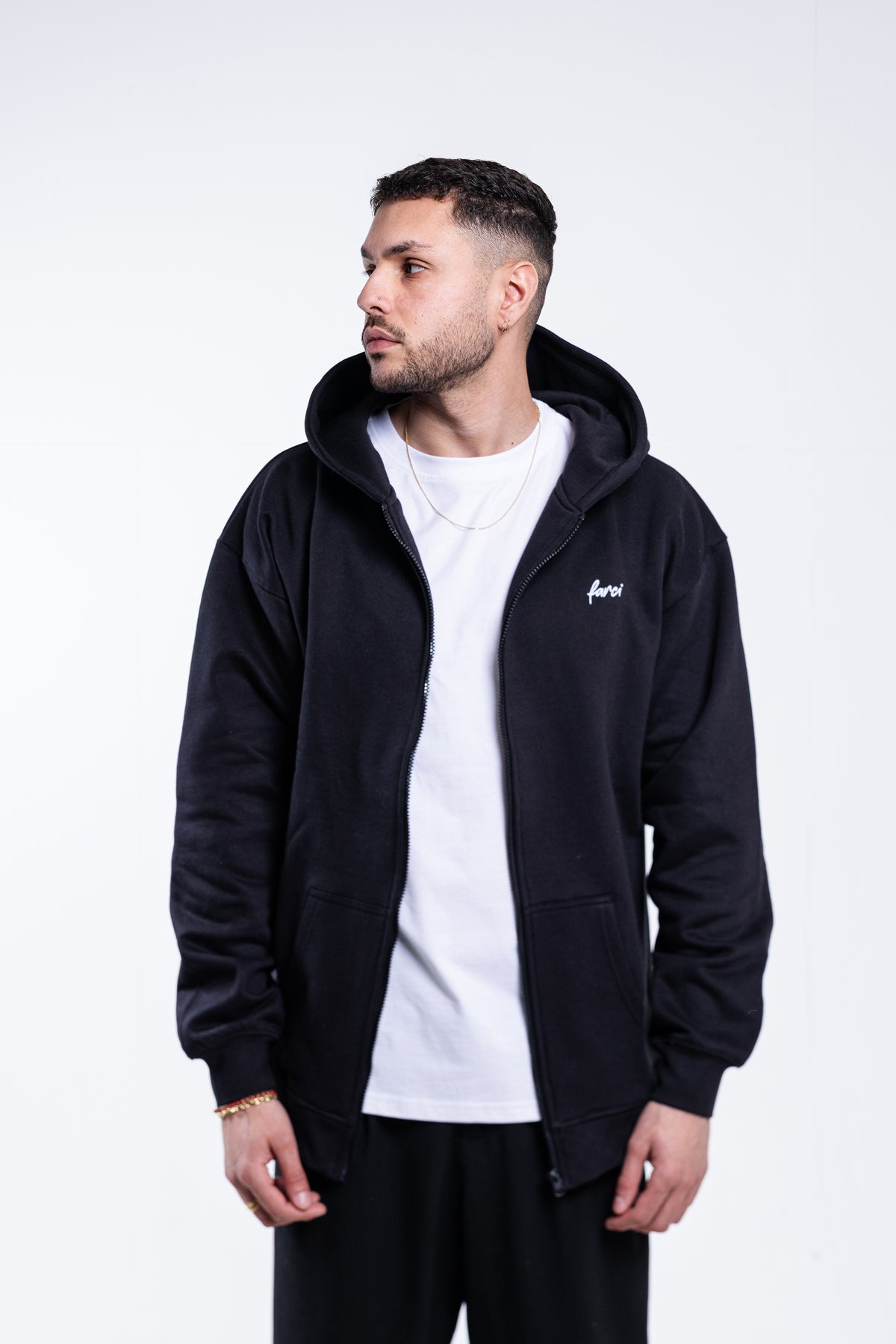 HOODIE PIANO ZIP BLACK