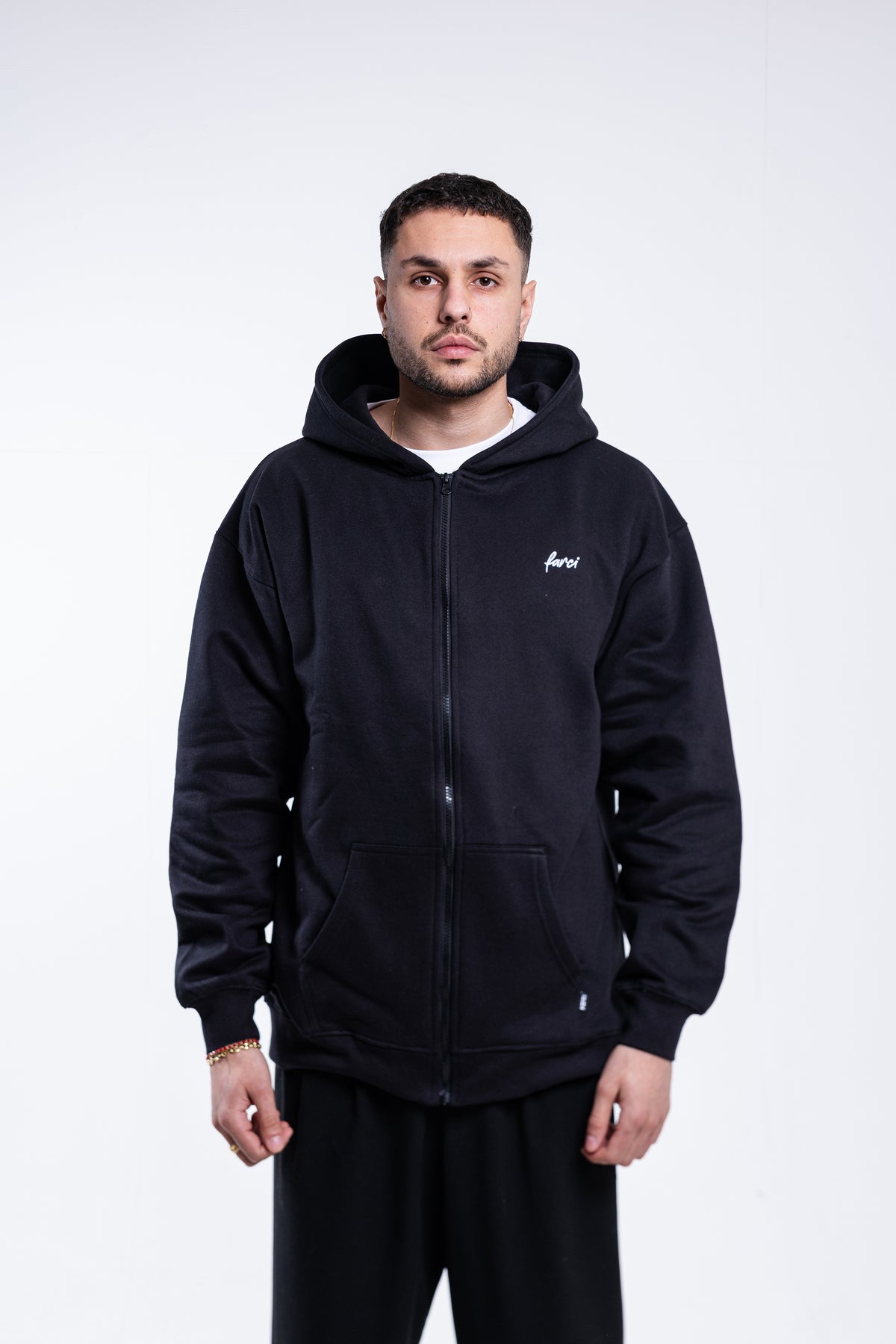 HOODIE PIANO ZIP BLACK