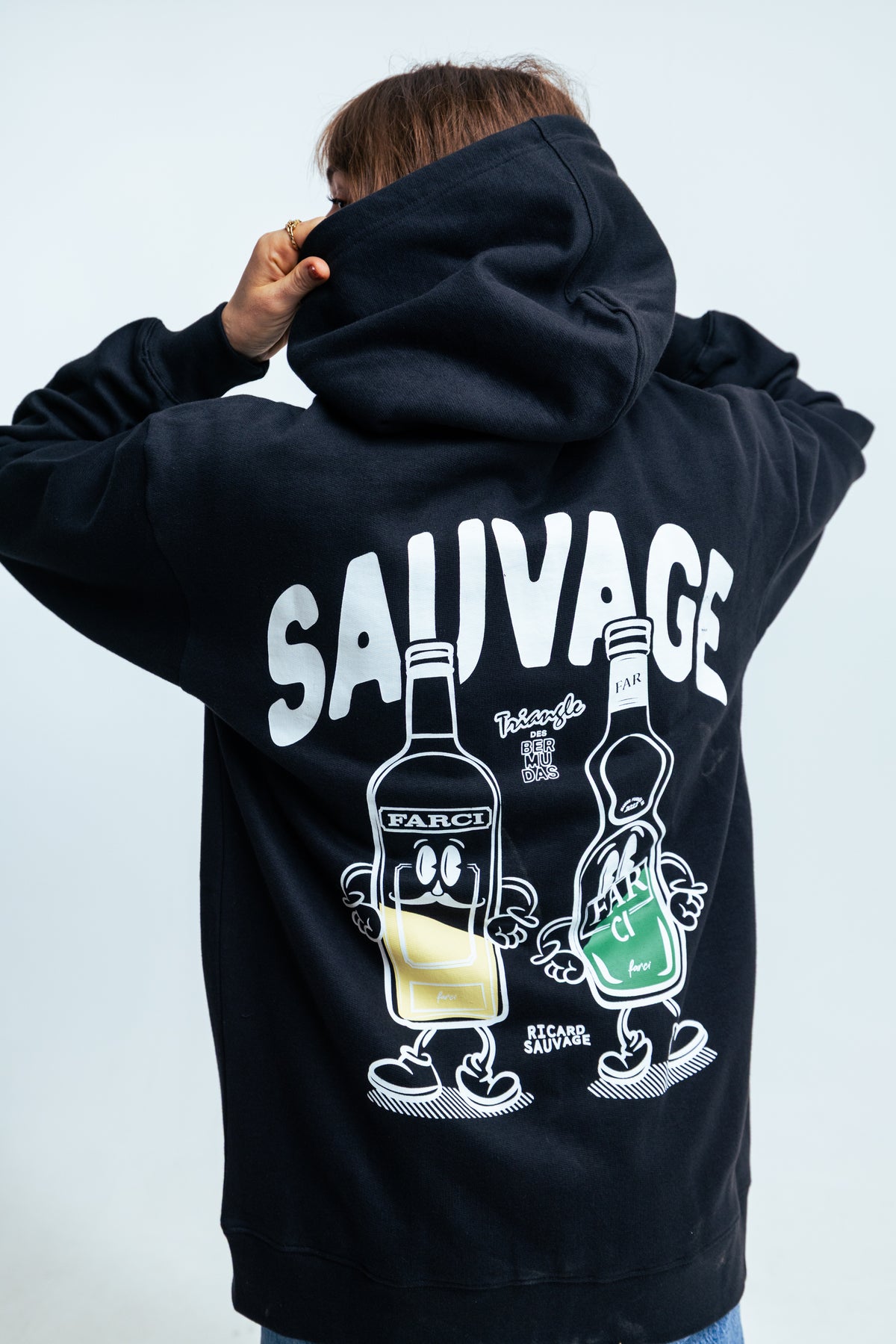 HOODIE SAUVAGE ZIP BLACK