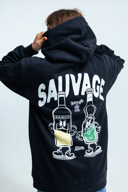 HOODIE SAUVAGE ZIP BLACK