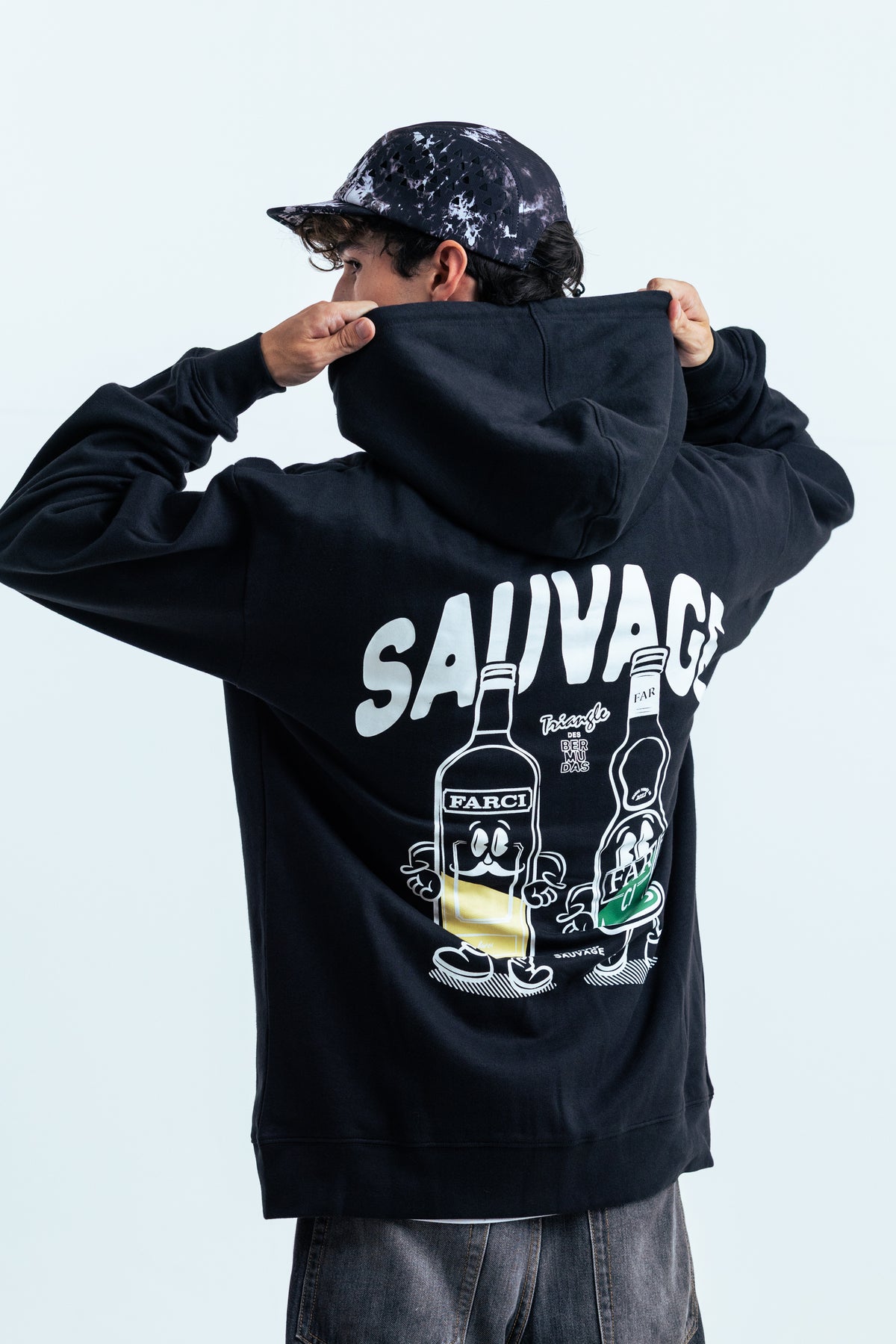 HOODIE SAUVAGE ZIP BLACK