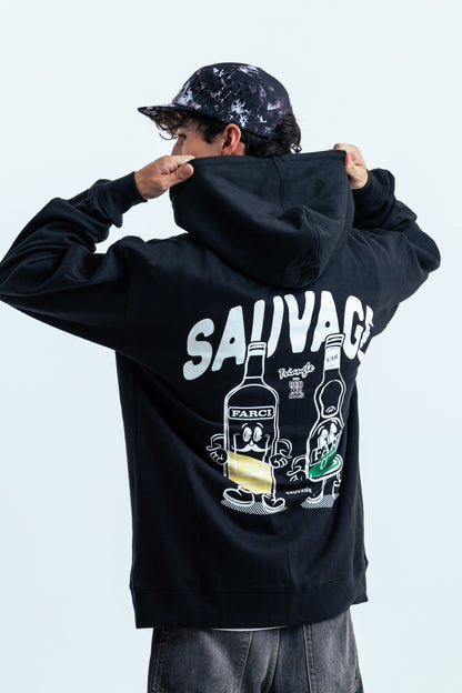 HOODIE SAUVAGE ZIP BLACK