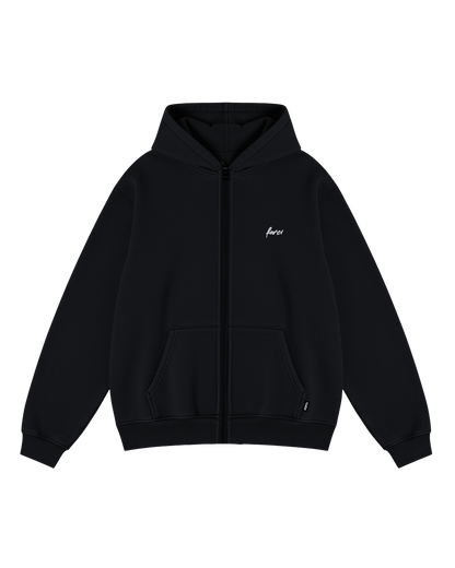 HOODIE PIANO ZIP BLACK