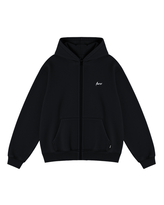 HOODIE PIANO ZIP BLACK