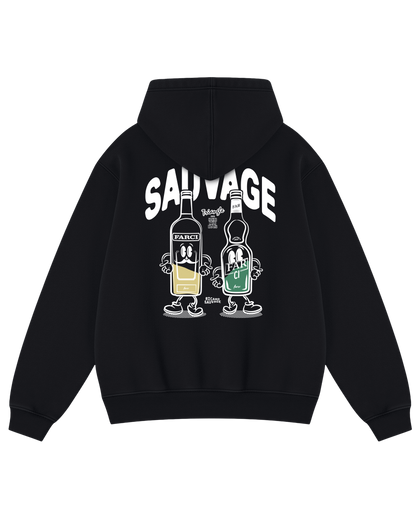 HOODIE SAUVAGE ZIP BLACK