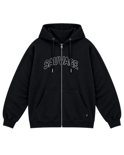 HOODIE SAUVAGE ZIP BLACK