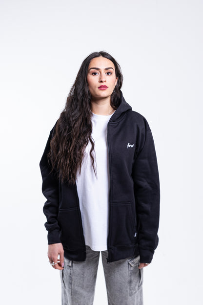 HOODIE PIANO ZIP BLACK