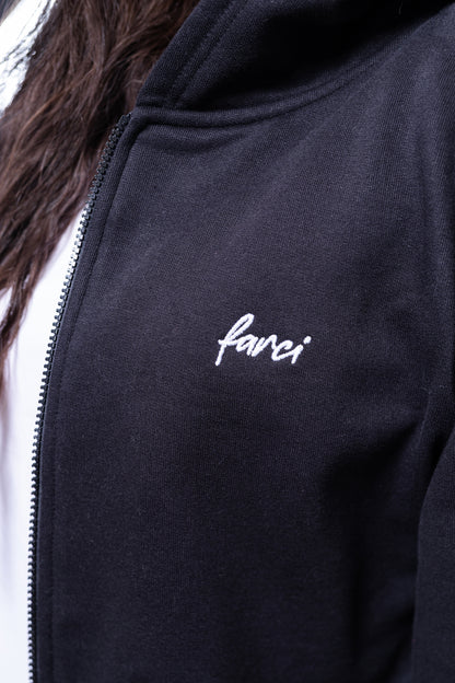 HOODIE PIANO ZIP BLACK