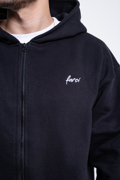 HOODIE PIANO ZIP BLACK